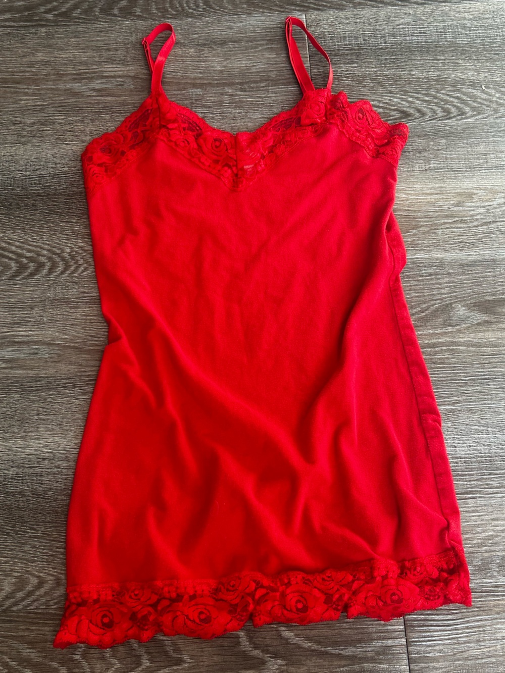 No Boundaries Red Lace Trim Cami